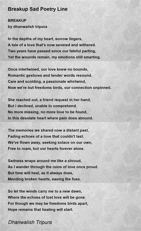 Sad Break Up Poems Text