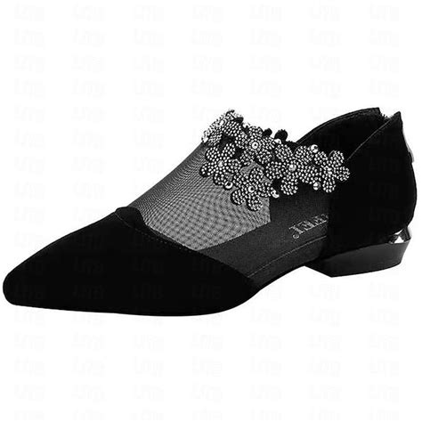 Women's Black Mesh Ankle Boots with Floral Rhinestone Embellishments ...