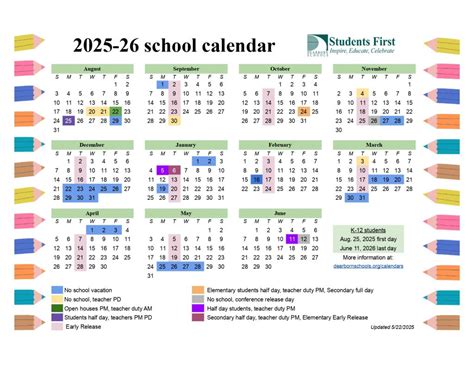 Updated 25/26 School Calendar - Lindbergh Elementary School