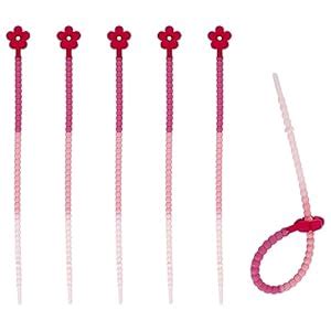 5pcs Silicone Cable Ties, Flower Silicone Cord Organizer Straps ...