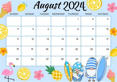 august 2024 calendar cute