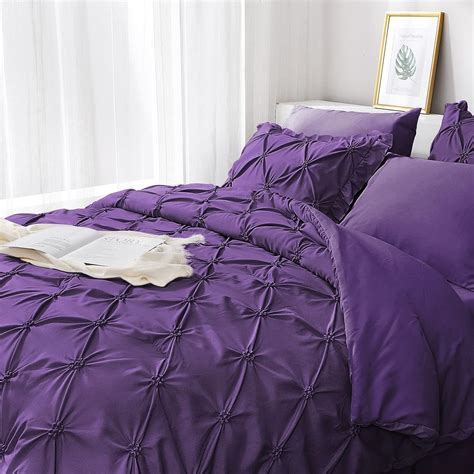 Amazon.com: JOLLYVOGUE Queen Comforter Set 7 Pieces, Purple Bed in a ...