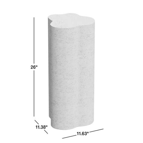 Fleur Tall Faux Travertine Resin End Table | Crate and Barrel UAE