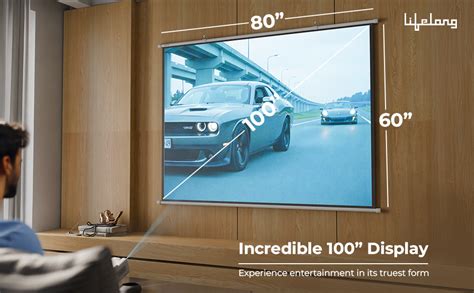 Lifelong CineMagic 100 Inch Projector Screen | Supports 4K Ultra HD ...
