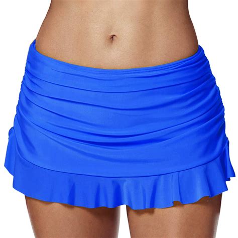 YUIVH Women Sexy Twist Push Up Tankini Swimsuit Swim Skirt High Waisted ...
