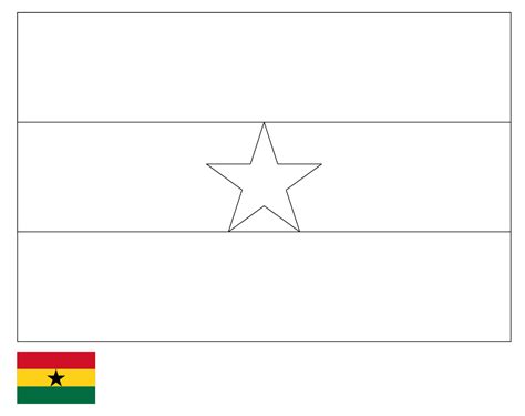Coloring Page | Flag of Ghana | Drawing | Outline Vectors | Free Download | Printable