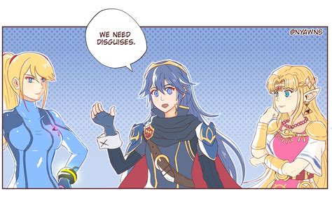 princess zelda, samus aran, and lucina (fire emblem and 5 more) drawn ...