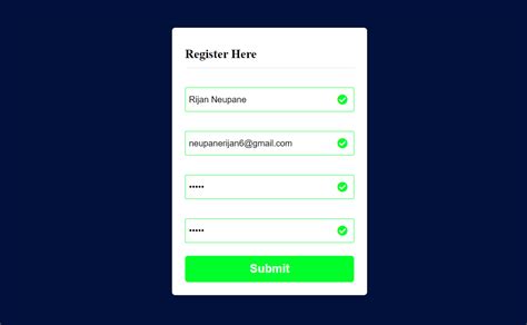 Image result for JavaScript Client-Side Validation Registration Form