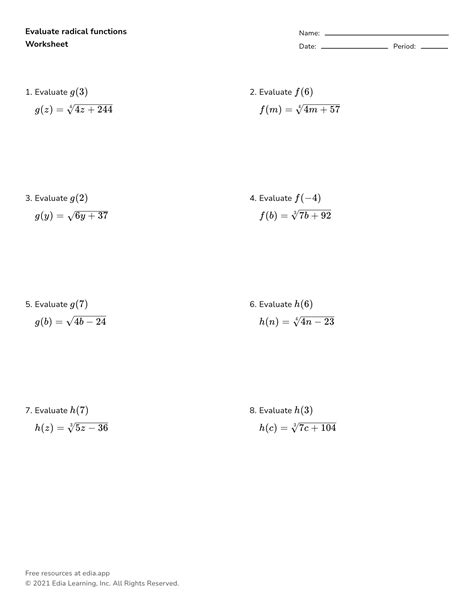 Image result for Solving Radical Equations Worksheet