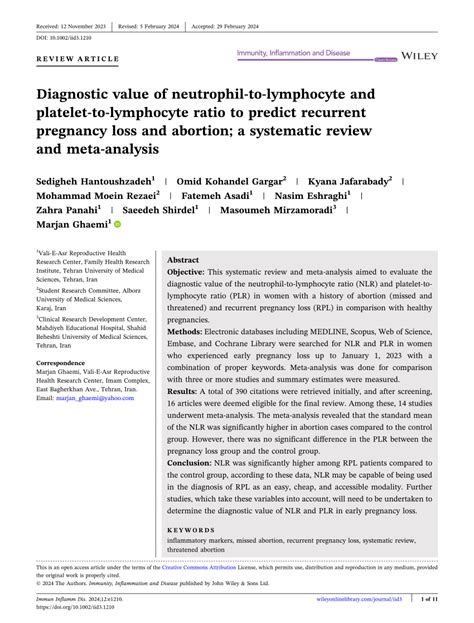 (PDF) Diagnostic value of neutrophil-to-lymphocyte and platelet-to ...