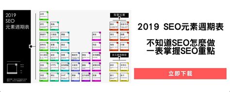 2019年SEO元素週期表【中文版】，一表掌握搜尋引擎優化關鍵要素 - awoo 阿物科技