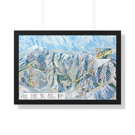 Park City Trail Map Utah Ski Resort Framed Poster - Etsy