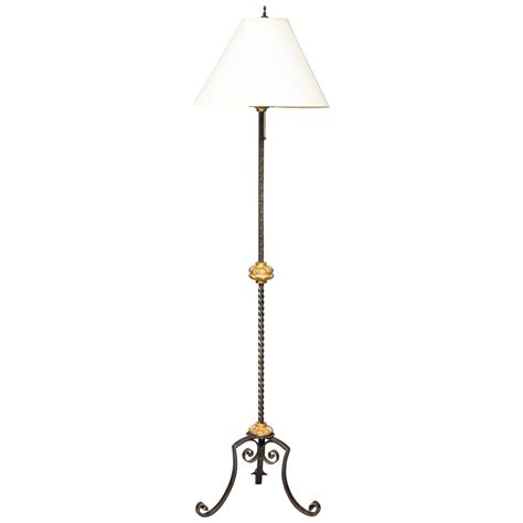 Brass and Hand-Wrought Iron Floor Lamp at 1stDibs