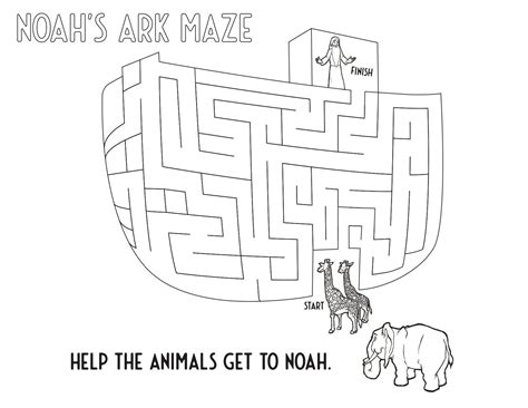 Noah's Ark Bible Maze | Noah's ark bible, Bible mazes, Noahs ark
