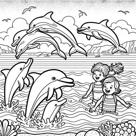 Beach Dolphin coloring page - GoGo Coloring