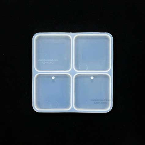 4 Cavity Square Keychain, Lumba, Jewellery & Clip Mould – Resin Store Surat