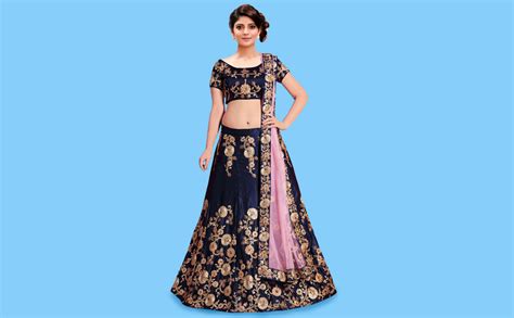 Buy KEDARFAB Women's Embroidered Cotton Silk Lehenga Choli with Blouse ...