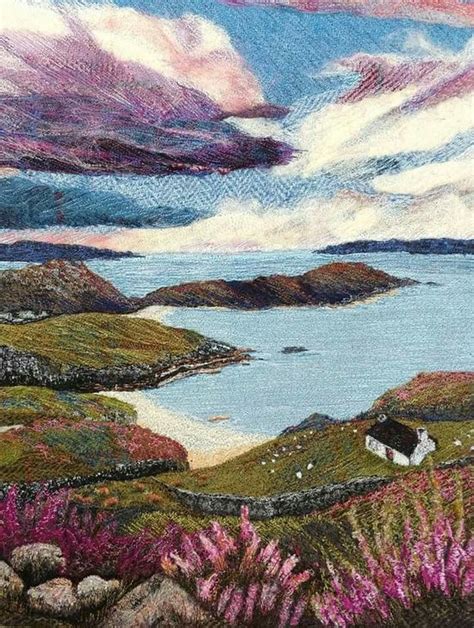 Thread Painting Scenery by Machine 的图像结果