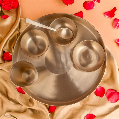 Handcrafted Heirloom Wellness Kansa Thali Set | The Zappy box – The ...