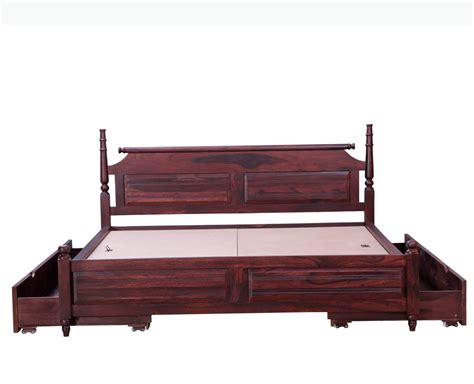 Buy Calgary Solid Wood Queen Bed With Storage Drawers Online on Furniselan