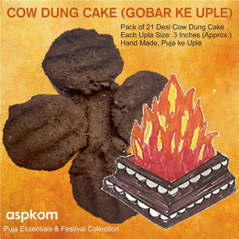 AsPKom Desi Cow Dung Cake (21 Uple/Kande, 3 Inch Diameter Each) for ...