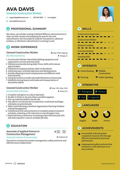 10+ General Construction Worker Resume Samples & Templates for 2025