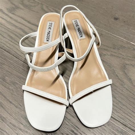 Steve Madden Women's White Sandals | Depop
