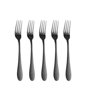 KitchEase Set of 5 Hammered Salad Forks | Durable Stainless Steel Fruit ...