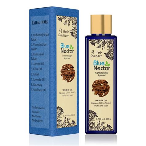 Blue Nectar Ayurvedic Body Oil for Skin Glow, Natural Vitamin A,C and E ...
