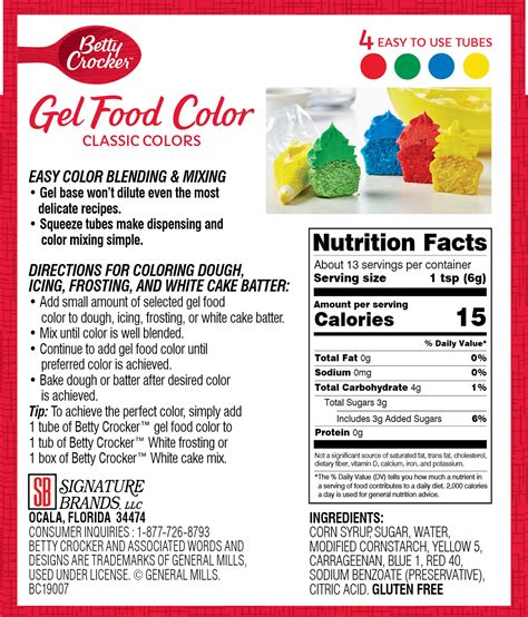 Betty Crocker Gel Food Coloring Chart at Autumn Allen blog