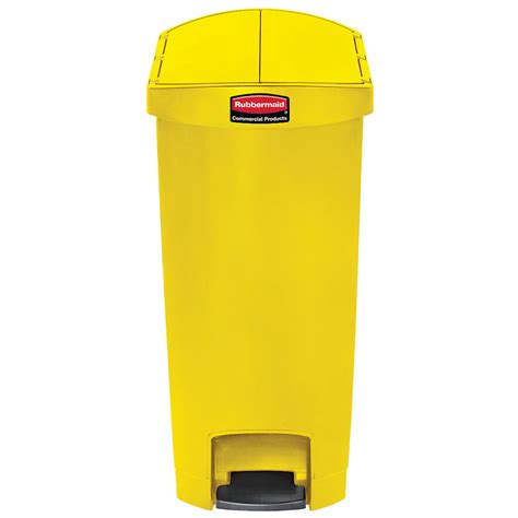 Rubbermaid 1883576 Slim Jim Resin Yellow End Step-On Trash Can with ...