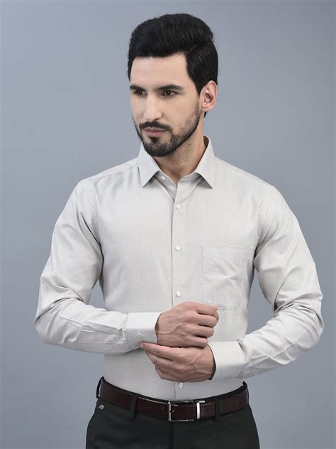 Canoe Men Spread Collar Long Sleeve Length Tailored Fit Formal Shirt ...