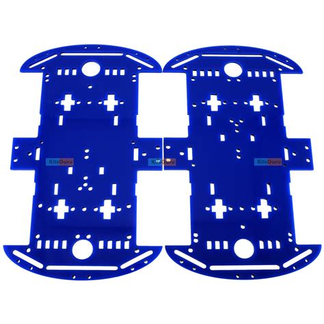Blue 4 WD Smart Car Chassis For Robot Car Chassis wheels motors battery ...