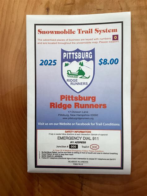 2026 Pittsburg Ridge Runners Snowmobile Map – Buck Rub Pub