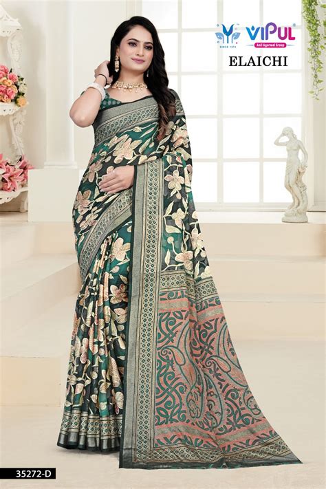 Vipul Elaichi 35272 A To D Brasoo Fetsive Wear Saree Collection