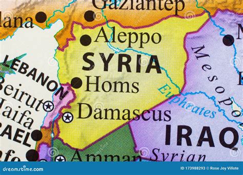 Map of Syria stock image. Image of western, travel, asia - 173988293