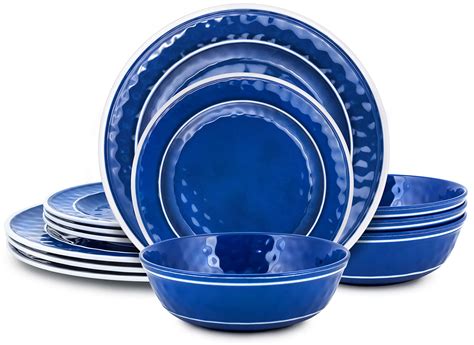 Craft & Kin Melamine Dinnerware Sets for 4 | Melamine Dinner Plates Set ...