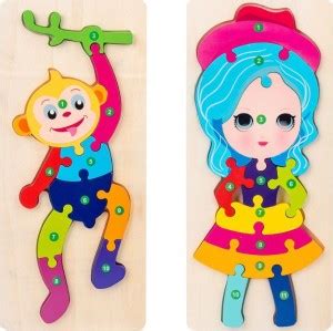 QWICK CLICK Toddlers Wooden Pegged Puzzles Montessori Educational ...