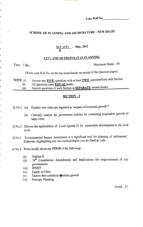 2012 - Course Content - Your Roll No. SCHOOL OF PLANNING AND ...