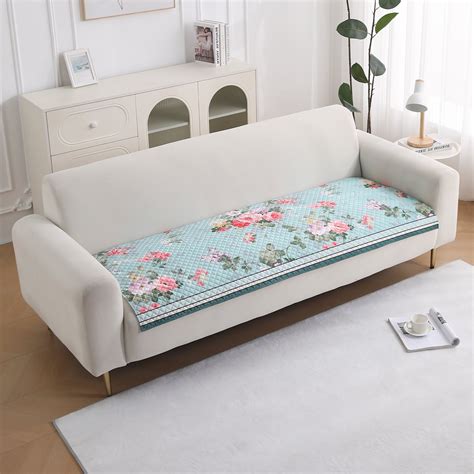 LiefNest Printed Holland Velvet Sofa Mat with Foam Filling - Fresh Flo ...