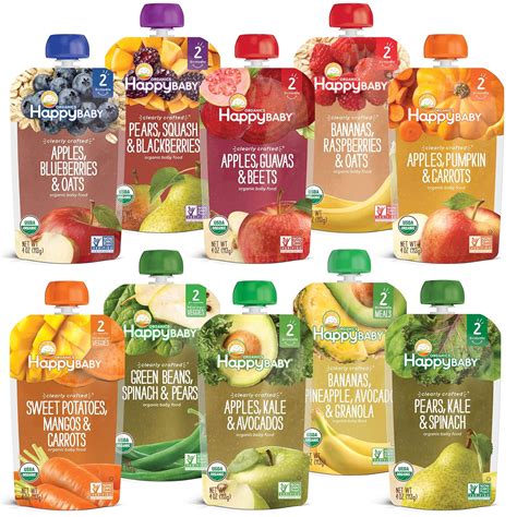 Amazon.com: Happy Baby Organics Stage 2 Baby Food Pouches, Gluten Free ...