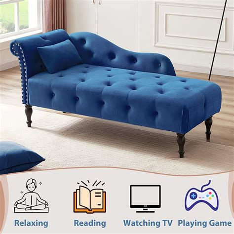 Buy Chaise Lounge Indoor Tufted Fabric, Modern Upholstered Recliner ...