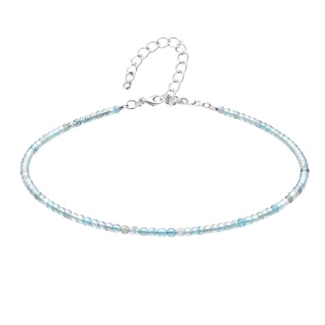 Sky Apatite 2mm Beads Anklet for Women – Stylish Gemstone Jewelry