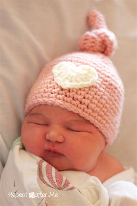 Crochet Newborn Cap Tutorials 的图像结果