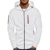 Men's Hoodie Zip Hoodie Sweatshirt Sweat Jacket Tactical Navy Wine Red ...