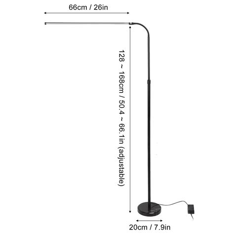 Floor Lamp 20W Standing Stepless 3300K‑6500K Remote Control Lamp For ...