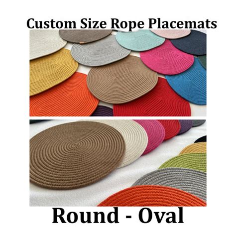 Custom Size Placemats, Oval Placemats, Round Placemats, Custom Made Placemats, Cotton Rope ...