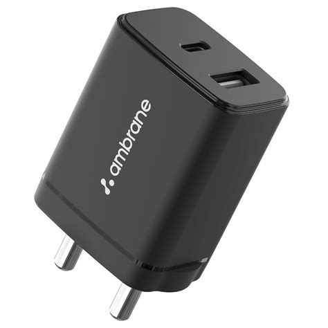 Ambrane 30W Dual Port GaN Charger, USB & Type C Port with QC & PD ...