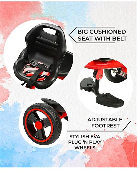Babyhug Tricycle with Parental Push Handle-Red| Safety Harness ...