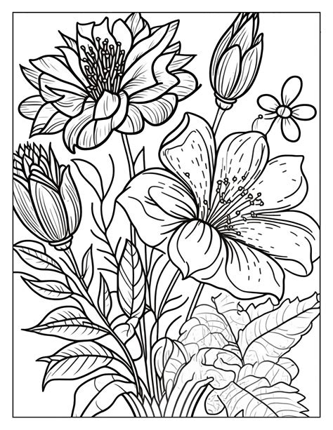 FREE 50 Flower Floral Coloring Pages For Kids and Adults | Pattern ...